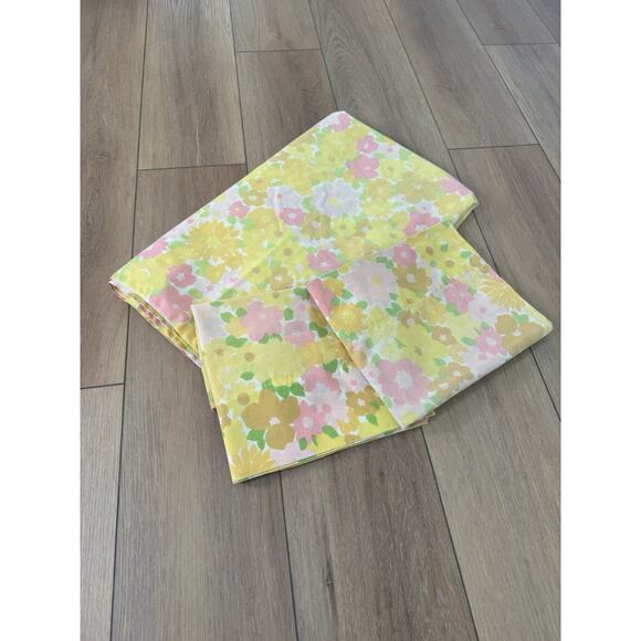 VTG Dan River Dantrel Full Sheet Set 70s Flower Power Hippie Boho Faded - Picture 15 of 16